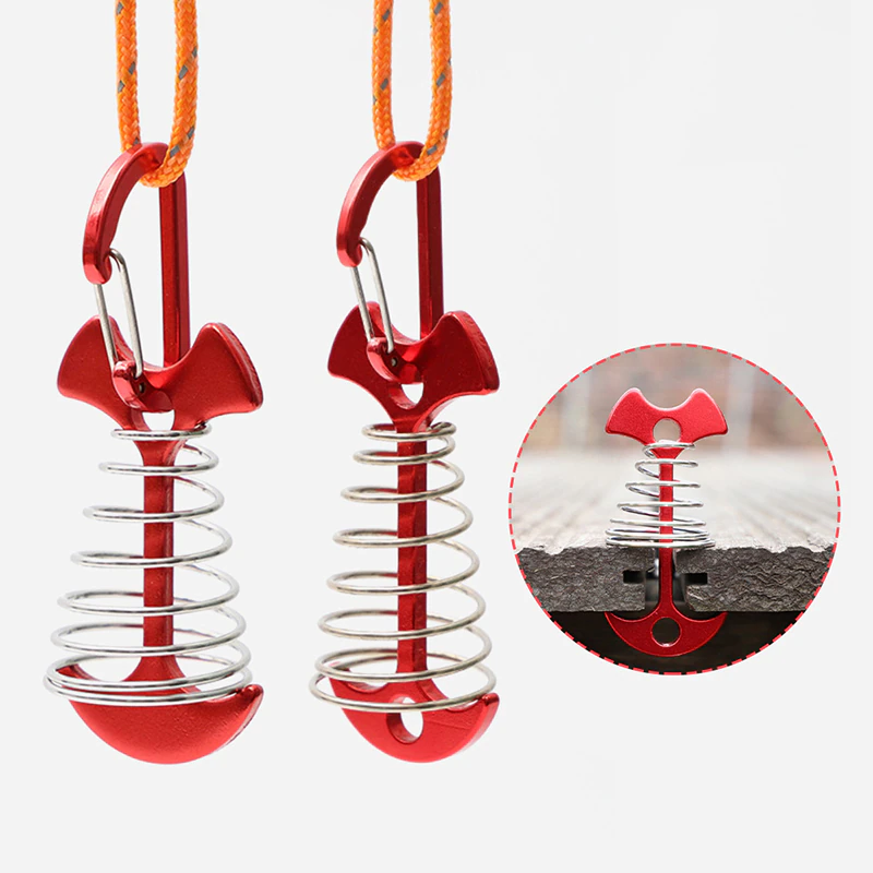 Cheap Goat Tents Adjustable Plank Floor Spring Fishbone Anchor Stakes Fixed Nails Outdoor Camping Tent Hooks   